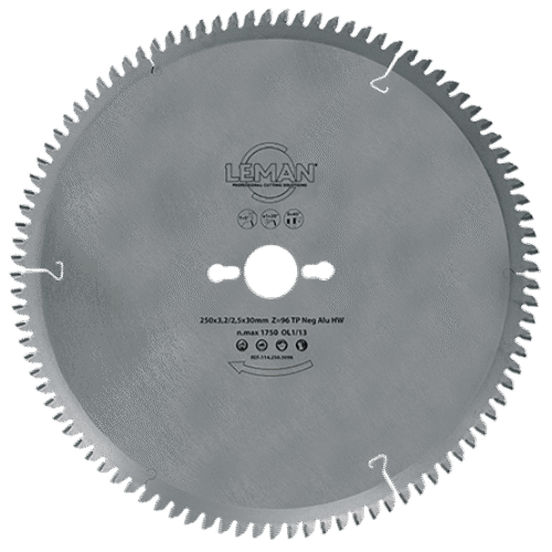 Hoja de sierra circular para formatear D315x30mm 96 dientes ALU