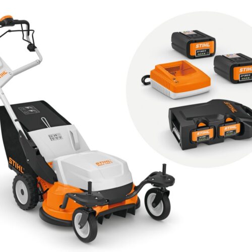 CORTADORA DE CÉSPED A BATERÍA STIHL RMA 765 V – PAQUETE DE 2 BATERÍAS AP300 S + AL 500 + ADA 700